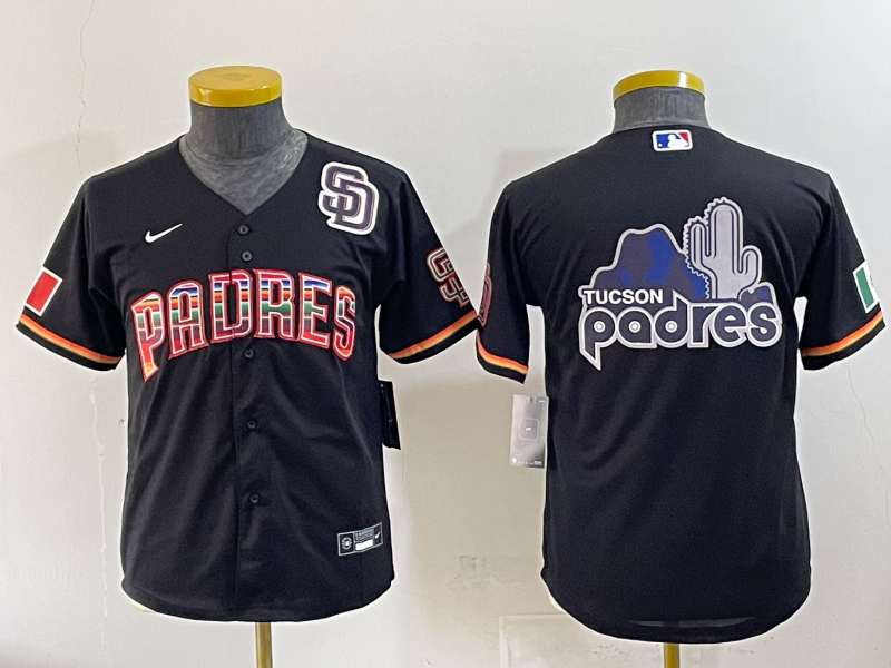 Youth San Diego Padres blank black Nike 2025 MLB Jersey 007